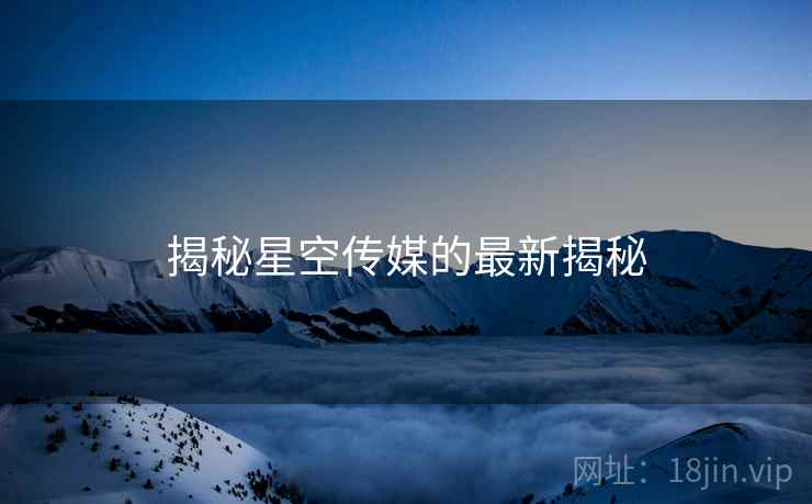 揭秘星空传媒的最新揭秘